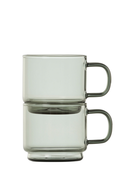 AdHoc Impact Glass Espresso Cups, Set of 2, 70ml, Grey - view 2, Grey