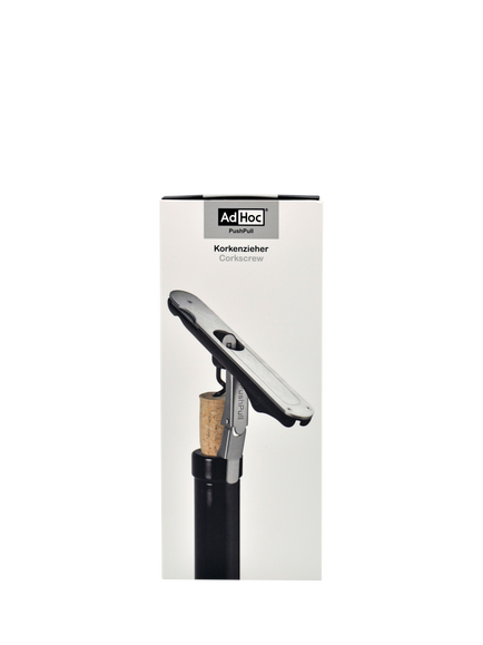 AdHoc Push & Pull Corkscrew & Bottle Opener - view 2, Silver