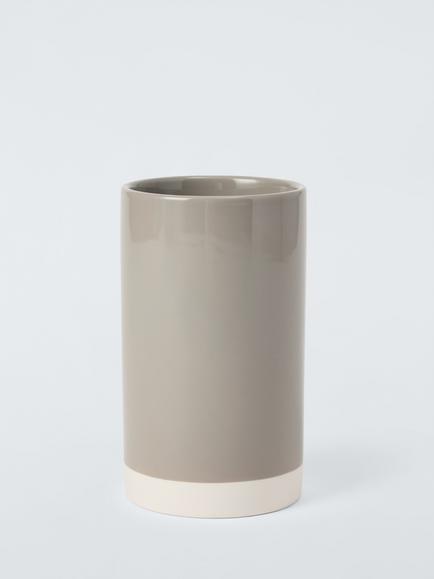 John Lewis Gloss Dipped Stoneware Utensil Holder, Grey, Grey