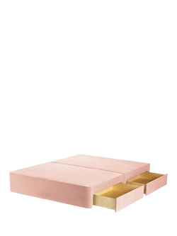 John Lewis OUTLET Pocket Sprung 4 Drawer Storage Divan Base, King Size, Like New, Cotton Effect Pink, Pink