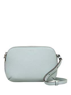 Radley Dukes Place Leather Medium Zip Top Cross Body Bag, Seafoam