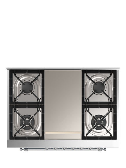 ILVE Milano P36FDDNSY 90cm Dual Fuel Range Cooker with Gas Hob - view 2, Stainless Steel & Chrome