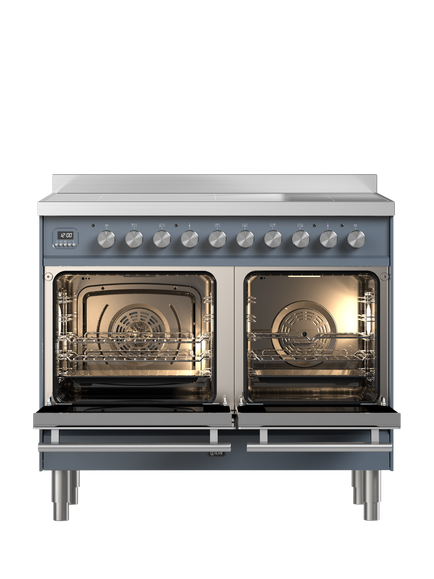 ILVE Roma PDI106WE3 100cm Electric Range Cooker with Induction Hob - view 2, Blue Grey