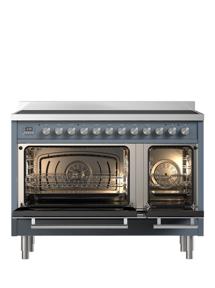 ILVE Roma PI127WE3 120cm Electric Range Cooker with Induction Hob - view 2, Blue Grey