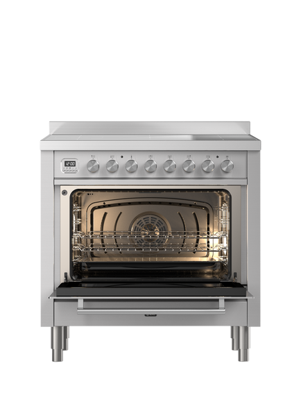 ILVE Roma PI096WE3 90cm Electric Range Cooker with Induction Hob - view 2, Stainless Steel