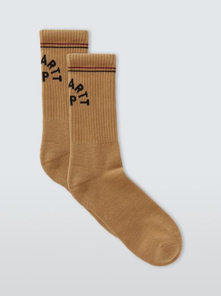 Carhartt WIP Cotton Rich Arch Script Socks, Brown Tan, Brown Tan