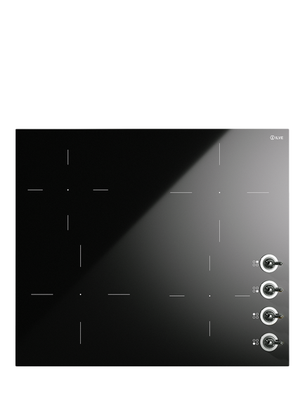ILVE Milano HVI364N 60cm Induction Hob, Gloss Black & Chrome