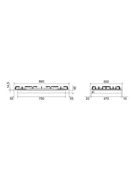 ILVE Milano HCB906CN 90cm Gas Hob - view 2, Stainless Steel & Chrome