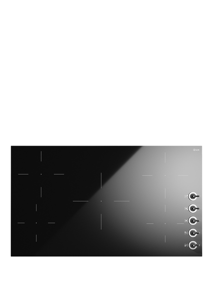 ILVE Milano HVI395N 90cm Induction Hob, Gloss Black & Chrome