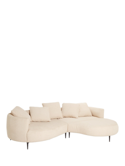 John Lewis OUTLET Lozenge Grand 5 Seater RHF Chaise End Sofa, Metal Leg, Twisted Boucle Putty, Twisted Boucle Putty