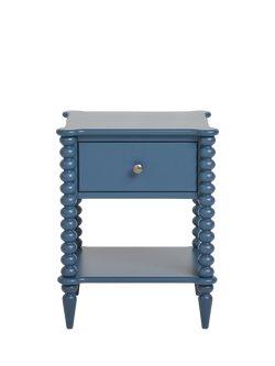 John Lewis OUTLET Bobbin 1 Drawer Bedside Table, Like New, Blue, Blue