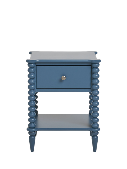 John Lewis OUTLET Bobbin 1 Drawer Bedside Table, Like New, Blue, Blue