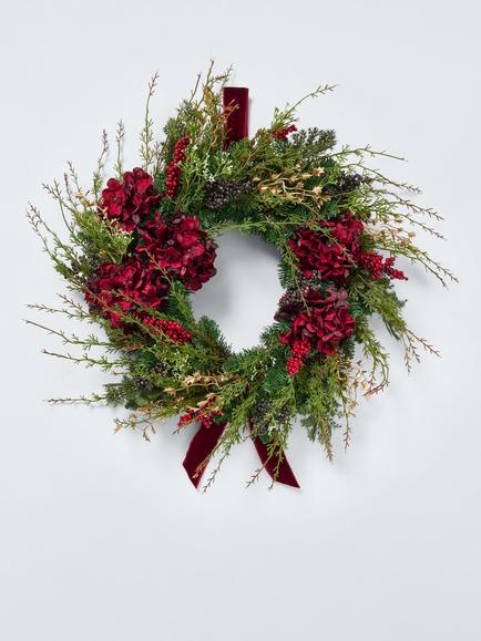 John Lewis Luxury Hydrangea Wreath, Dia.60cm, White