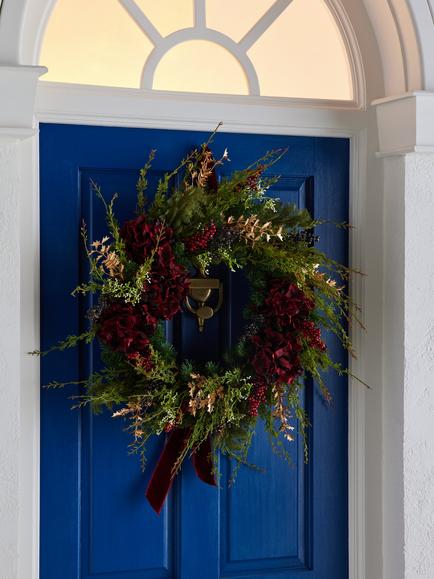 John Lewis Luxury Hydrangea Wreath, Dia.60cm - view 2, White