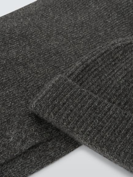 John Lewis Cashmere Beanie Hat & Scarf Gift Set, Charcoal - view 2, Charcoal