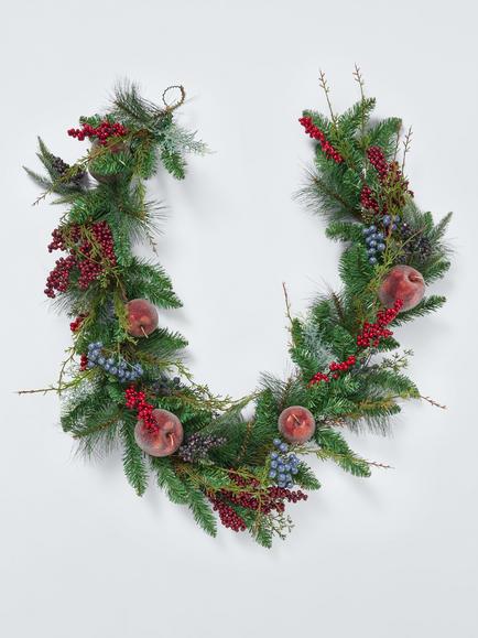 John Lewis Frosted Apple Garland, L180cm, Red