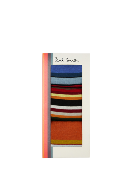 Paul Smith Cotton Rich Stripe Socks, Pack of 3, Multi Multi - view 2, Multi Multi