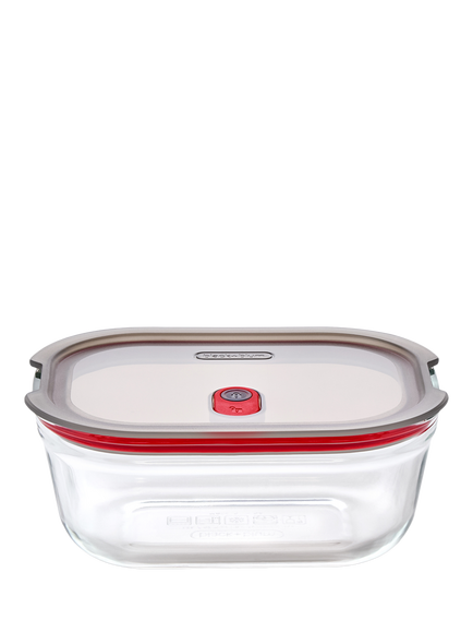 black+blum Stack & Nest Leak-Proof Glass Food Container, 900ml, Clear, Clear
