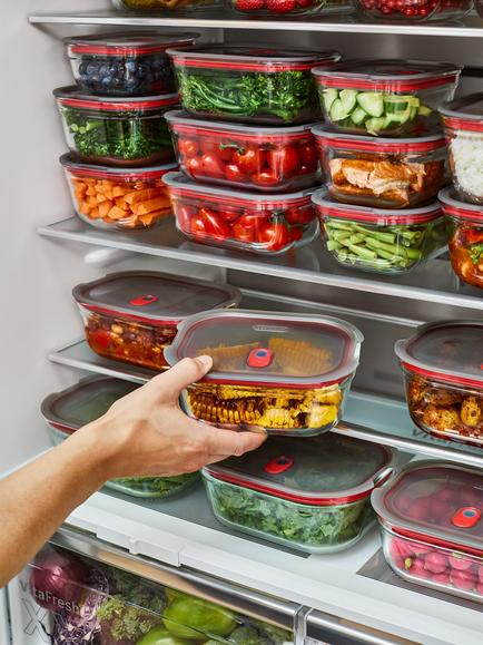 black+blum Stack & Nest Leak-Proof Glass Food Container, Set of 4, Clear - view 2, Clear