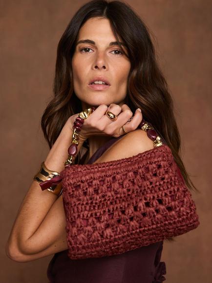 Mint Velvet Sara Paper Crossbody Bag, Red - view 2, Red