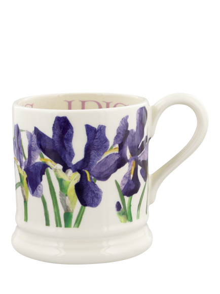 Emma Bridgewater Blue Iris Half Pint Earthenware Mug, 300ml, Multi