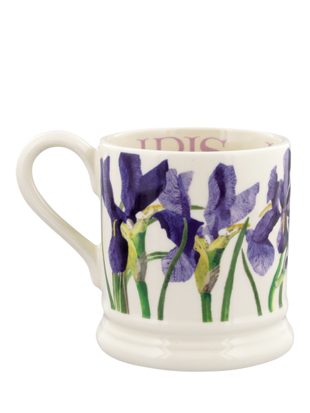 Emma Bridgewater Blue Iris Half Pint Earthenware Mug, 300ml - view 2, Multi