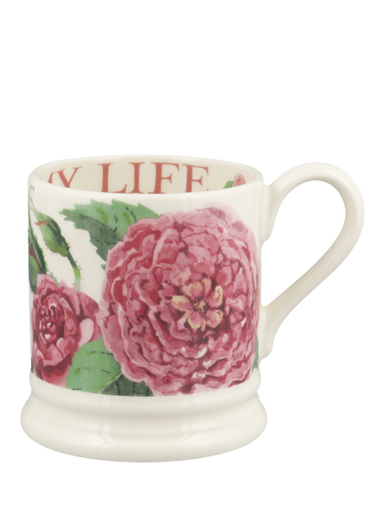 Emma Bridgewater Rose Half Pint Earthenware Mug, 300ml, Multi
