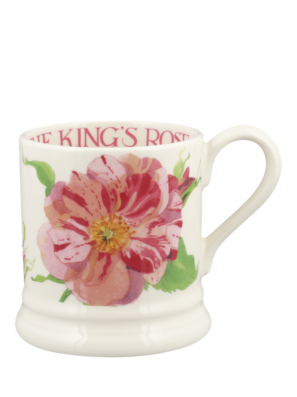 Emma Bridgewater King's Rose Half Pint Earthenware Mug, 300ml, Multi