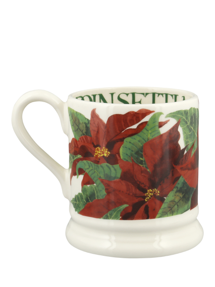 Emma Bridgewater Poinsettia Half Pint Earthenware Mug, 300ml - view 2, Multi