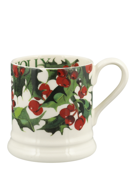 Emma Bridgewater Holly Earthenware Half Pint Mug, 300ml, Multi