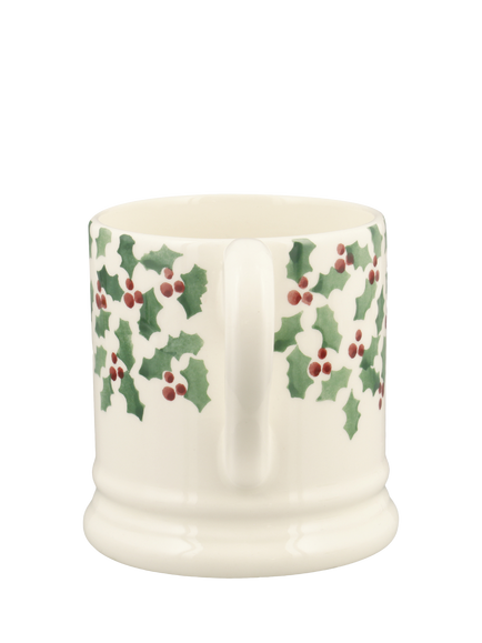 Emma Bridgewater Scattered Holly Earthenware Half Pint Mug, 300ml - view 2, Multi