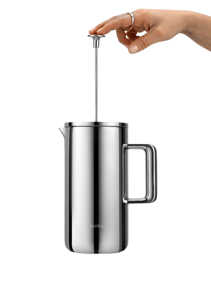 Aarke Double Wall Stainless Steel Coffee Press, 1L, Steel - view 2, Steel
