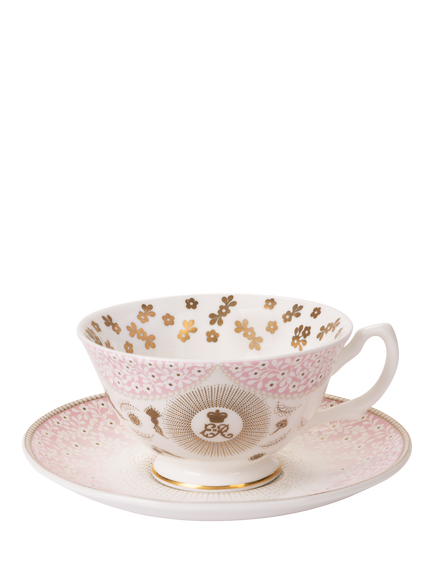 Royal Collection Queen Elizabeth II Centenary Teacup & Saucer, Pink