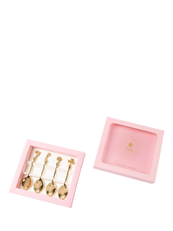 Royal Collection QE100 Gold Plated Stainless Steel Teaspoons, Set of 4 - view 2, Multi