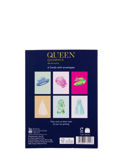 Royal Collection Her Life In Style Notecards Pack of 6 - view 2, Multi