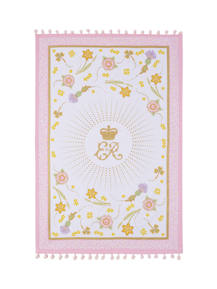 Royal Collection Queen Elizabeth II Centenary Tea Towel, Pink