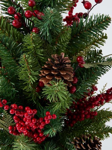 John Lewis Unlit Berry & Pinecone Tree, H61cm - view 2, Gold