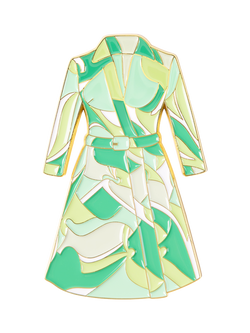 Royal Collection Queen Elizabeth II Hardy Amies Fiji Dress Magnet, Green, Green