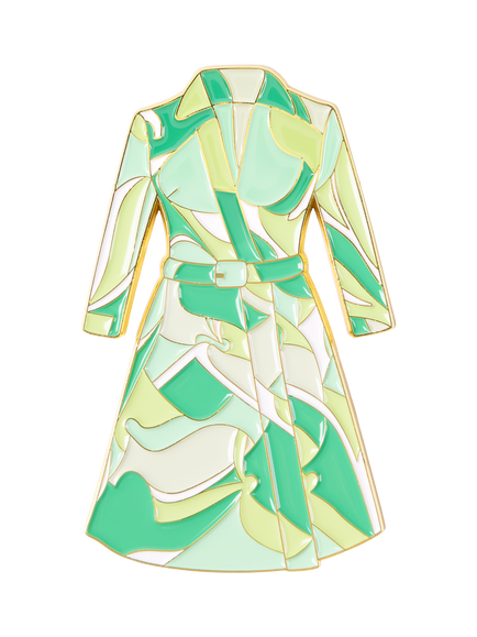 Royal Collection Queen Elizabeth II Hardy Amies Fiji Dress Magnet, Green, Green