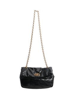 Pre-loved Balenciaga Monaco Chain-Strap Shoulder Bag, Black - view 2, Black