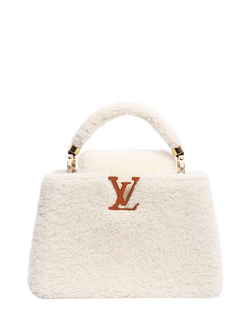 Pre-loved Louis Vuitton Shearling Capucines Top Handle Bag, Cream, Cream