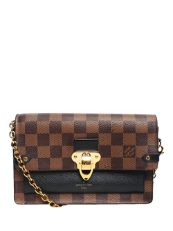 Pre-loved Louis Vuitton Damier Ebene Vavin Wallet On Chain Bag, Brown, Brown