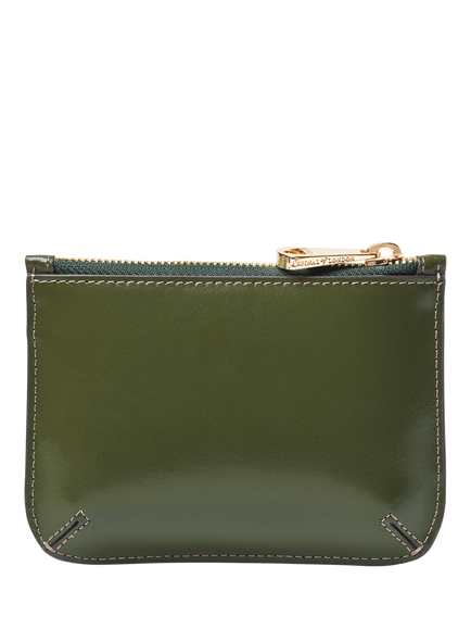 Aspinal of London Small Ella Leather Pouch, Moss Green - view 2, Moss Green