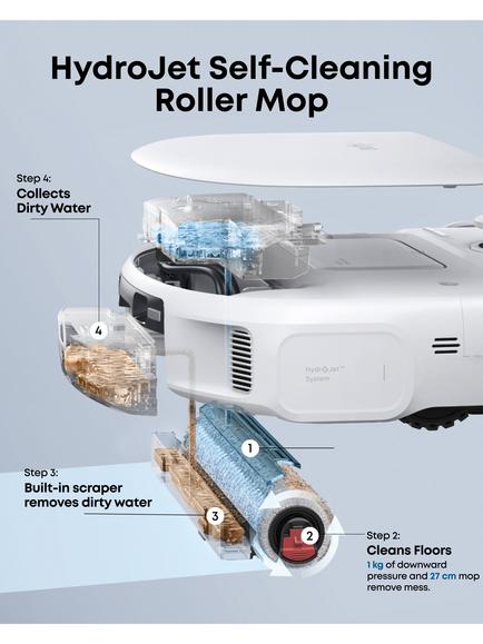 eufy Omni C28 Robot Vacuum and Mop All-in-One Station with Extra Dust Bags, White - view 2, White