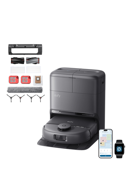 eufy Omni C28A Robot Vacuum and Mop All-in-One Station with Accessory Kit, Black, Black