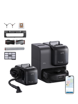 eufy Omni E28 Robot Vacuum and Mop with All-in-One Station and Portable Deep Cleaner, Black, Black