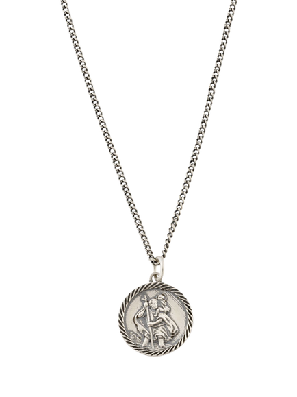 Serge DeNimes Sterling Silver St Christopher Necklace, Silver