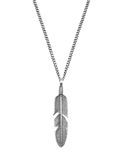 Serge DeNimes Sterling Silver Ethereal Feather Necklace, Silver