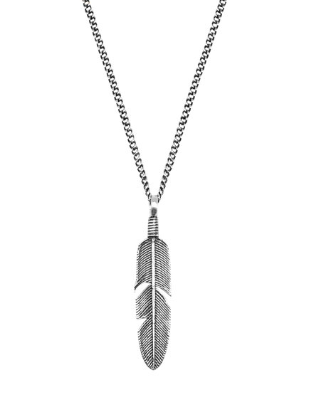 Serge DeNimes Sterling Silver Ethereal Feather Necklace, Silver