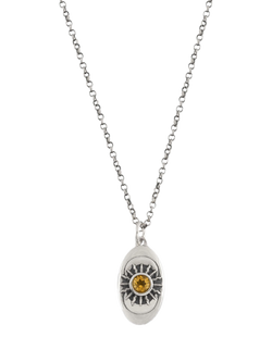 Serge DeNimes Sterling Silver Helios Citrine Necklace, Mixed Metal